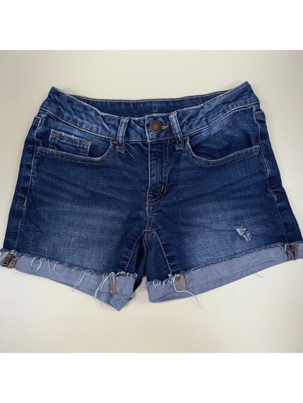 SO Juniors 1 Shortie Distressed Denim Shorts